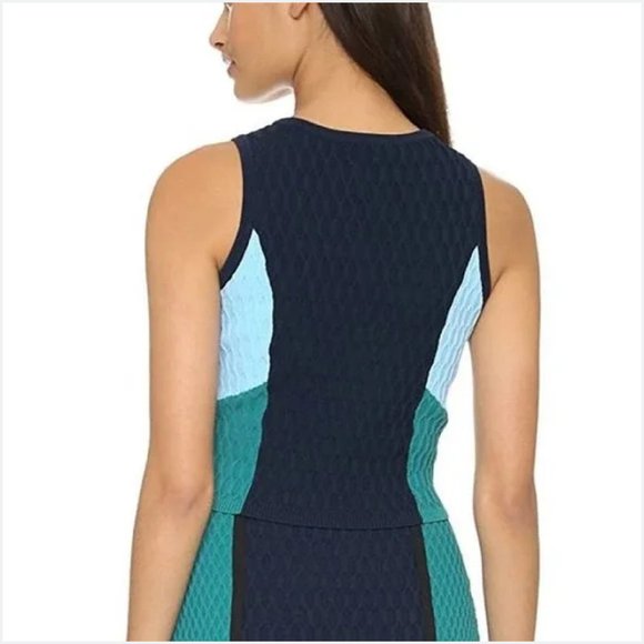 NWOT Jonathon Simkhai crop sweater colorblock textured Size M - Picture 4 of 9